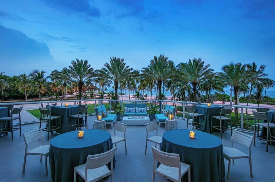 Sip cocktails at sunset with sweeping oceanfront terrace views.