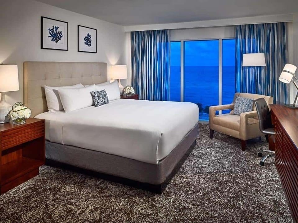 Drift off to waves with a dreamy oceanfront backdrop.