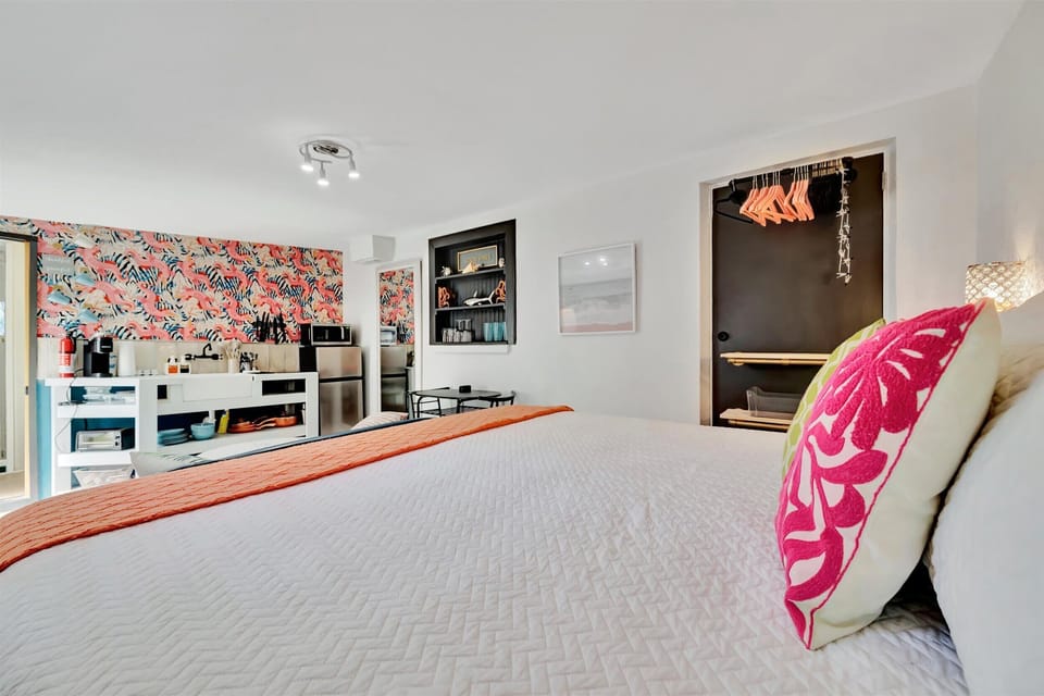 Spacious bedroom with open layout