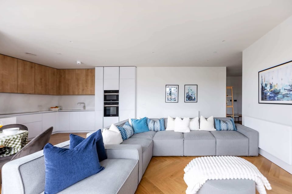 The open-plan living, kitchen and dining area