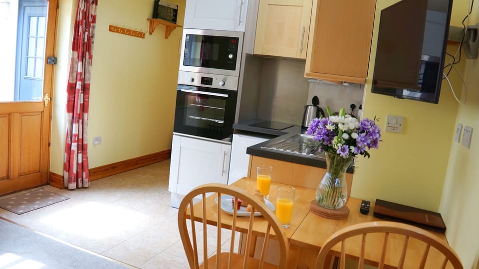 Living dining area with patio door 