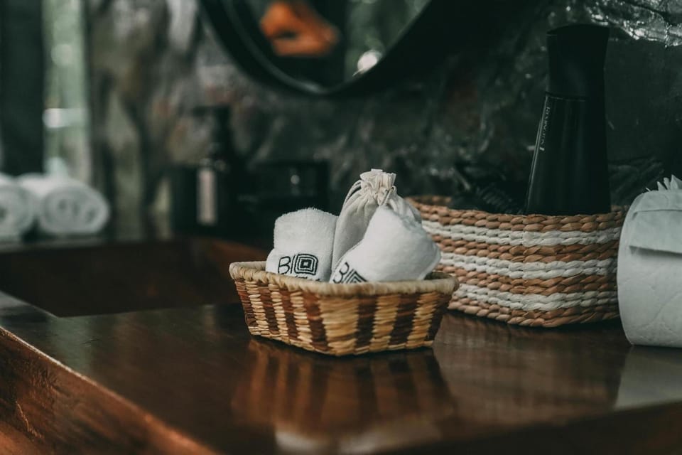 Indulge in thoughtful toiletries and details for easy relaxation.
