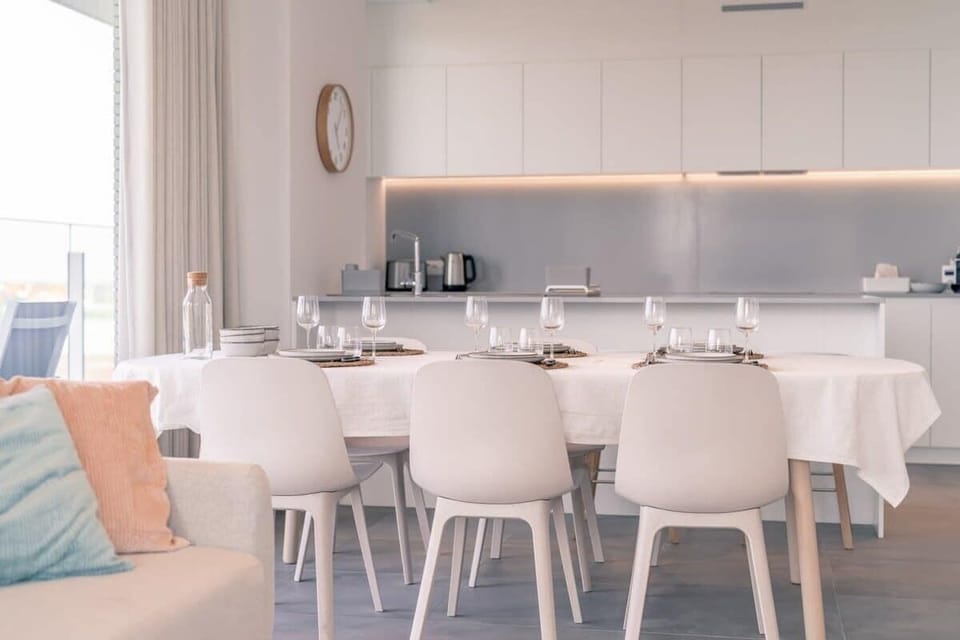 Dining area with open kitchen