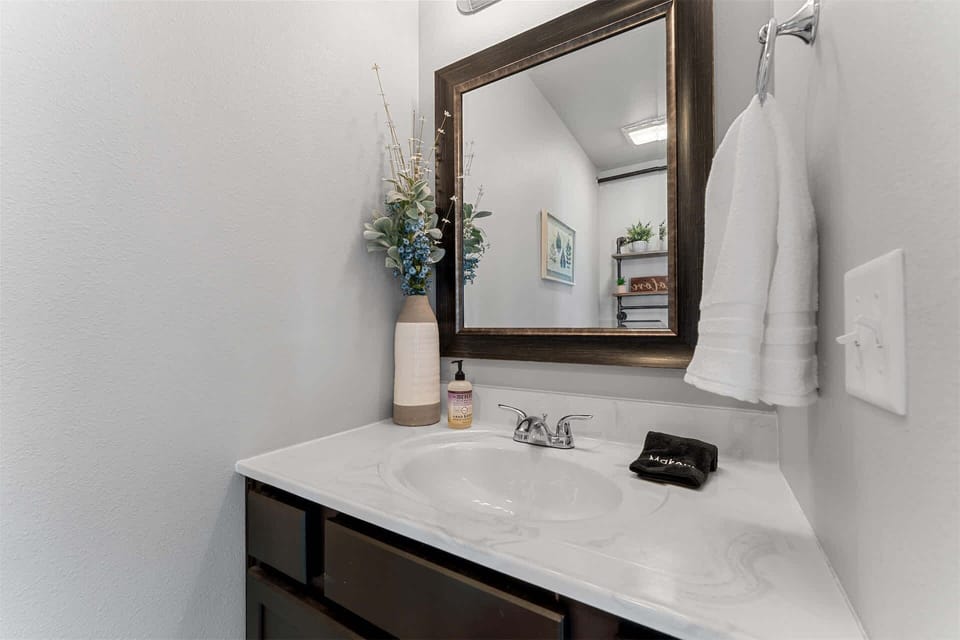 Freshen up in the main-level half bath​