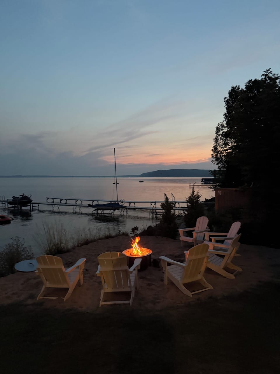 Sunset views & fire pit area