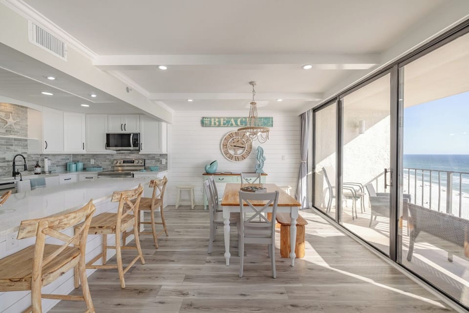 Dining table plus bar seating