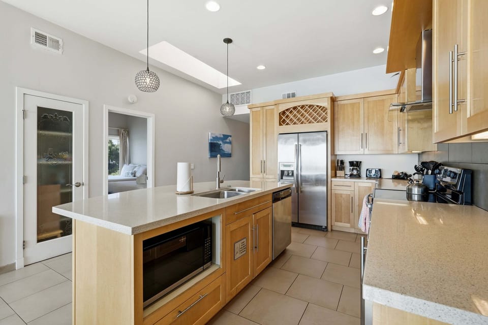 Modern kitchen with large island and open layout