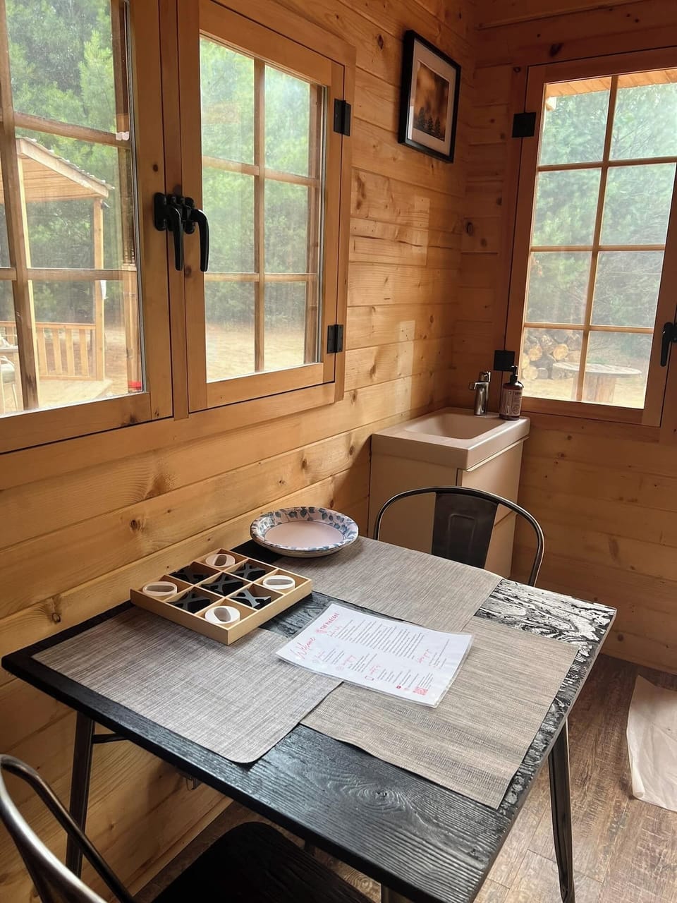 Small space, big feeling. Every detail at Crimson Pines was designed to feel warm, intentional, and nothing like home — in the best way.