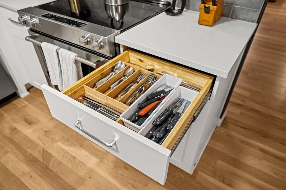Whip up your favorite meals in this beautifully designed kitchen