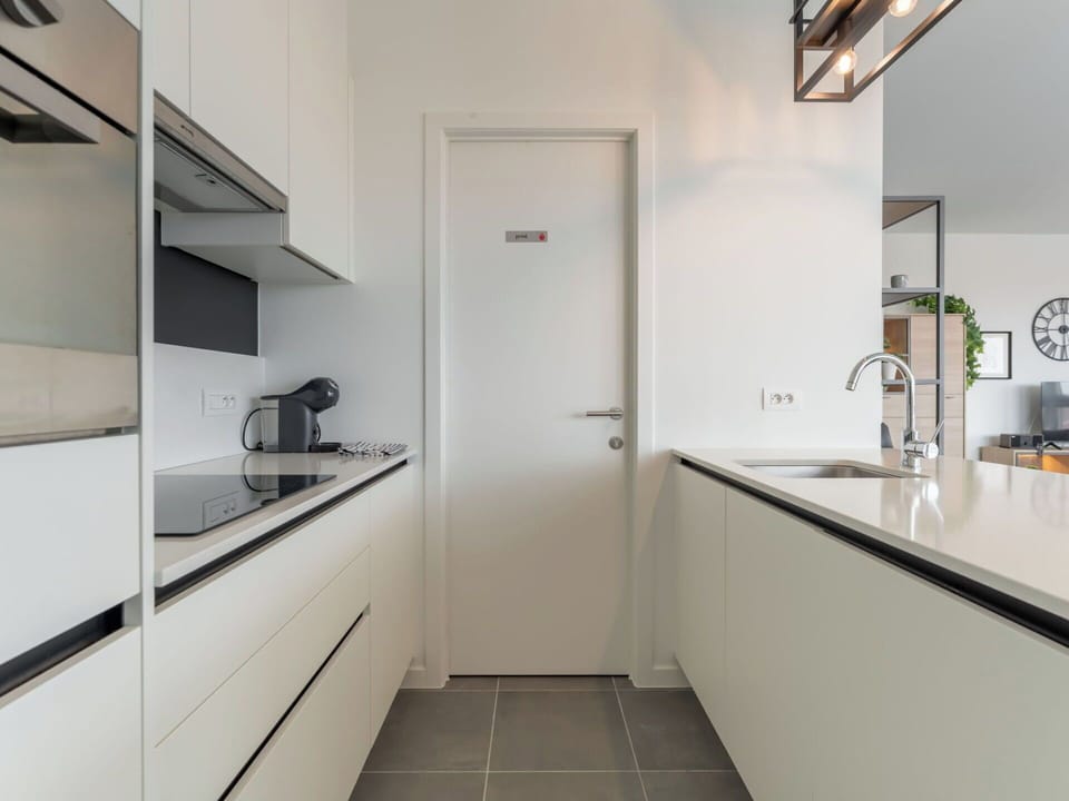 Kitchen, Countertop, Interior Design, Wood, Flooring, Kitchen Appliance, Ceiling, Cabinetry, Light Fixture, Floor