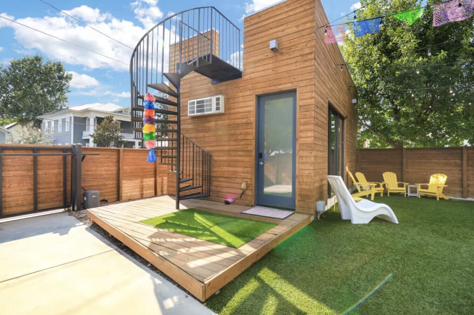 Elevated design with shaded space below