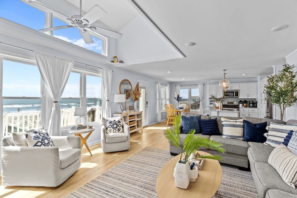 Mid Level: Spacious Living Area with Ocean View
