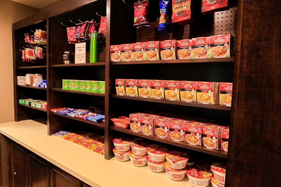Purchase a snack at the on-site pantry.