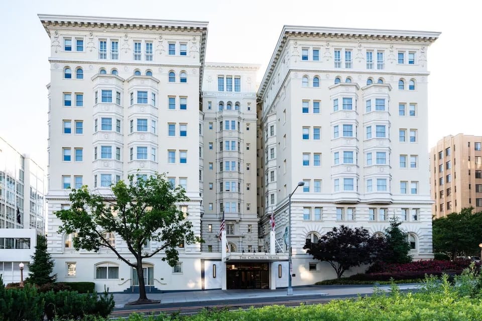 Take in the elegant façade and classic city architecture.