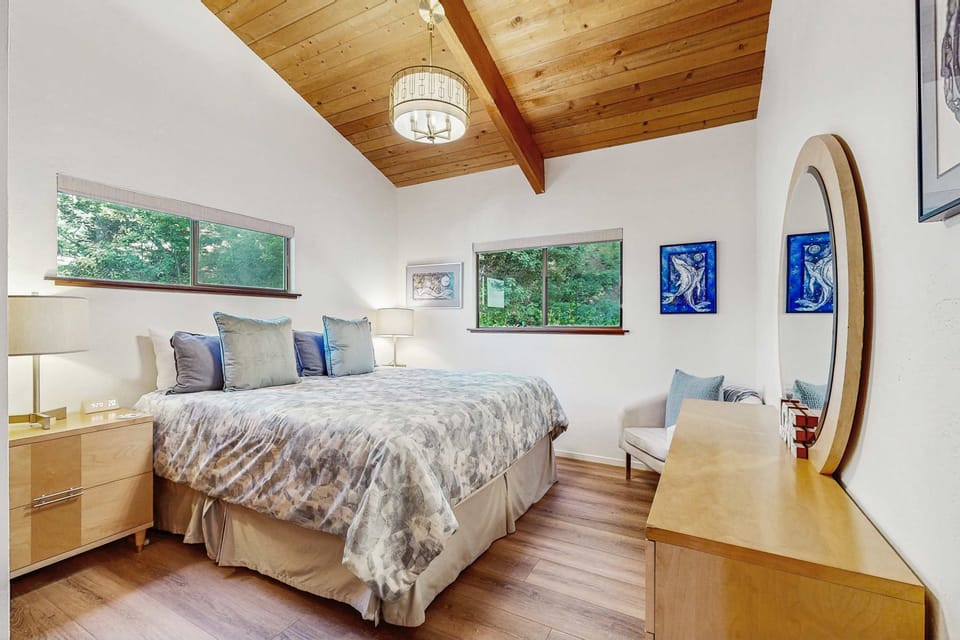 Inviting relaxation, the master bedroom features a spacious layout and cozy decor, making it the perfect sanctuary for restful nights.