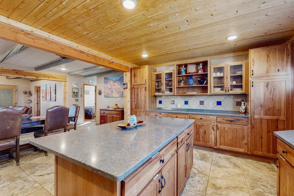 Find room to prep and gather in the open, light-filled kitchen