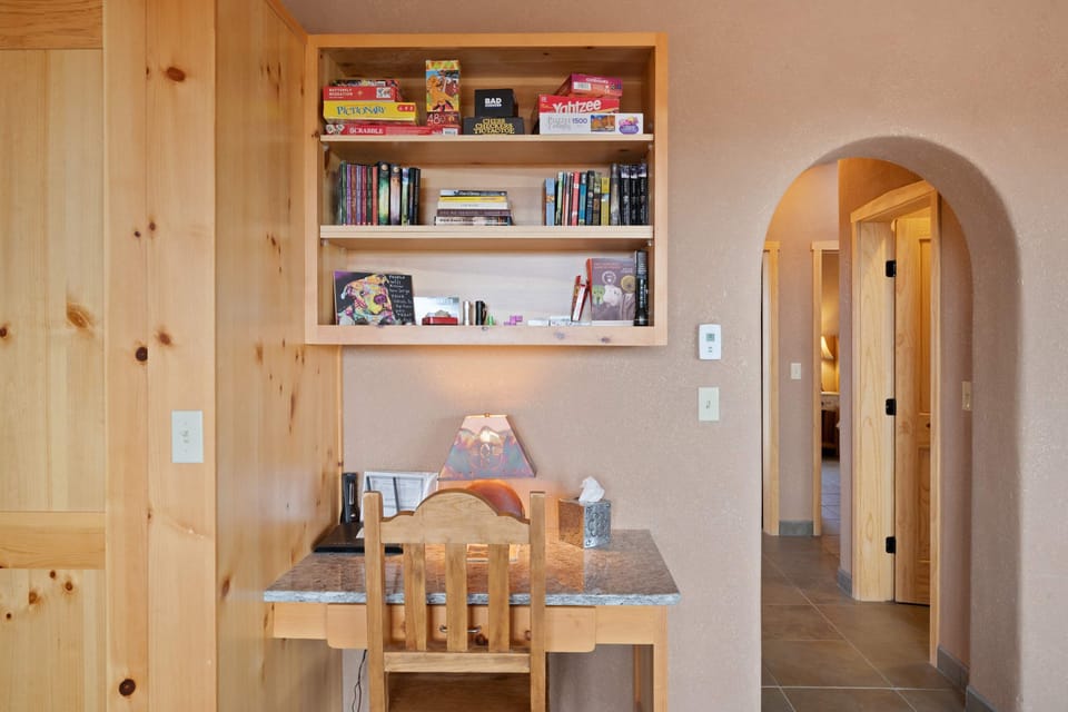 Settle into the reading nook with a book from the shelves