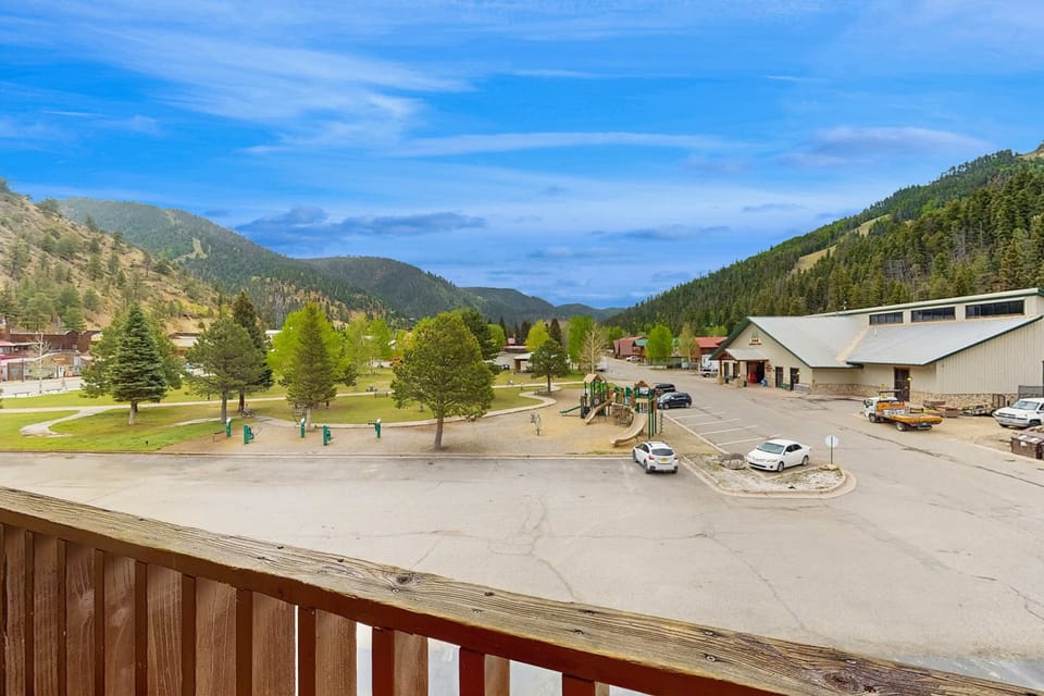 Soak in sweeping mountain and ski-area views from the balcony