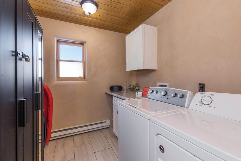 Keep packing light with the private full size washer and dryer