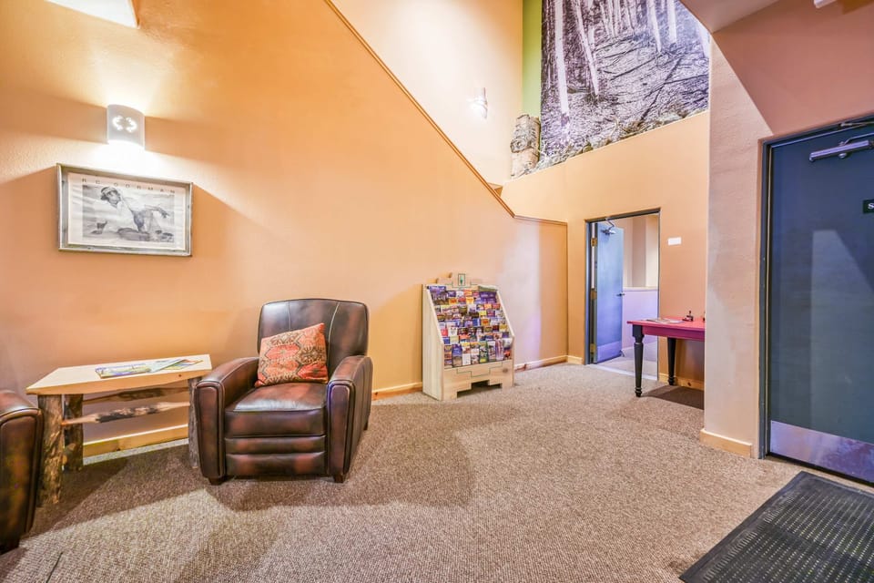 Relax in the shared lobby lounge with comfortable seating