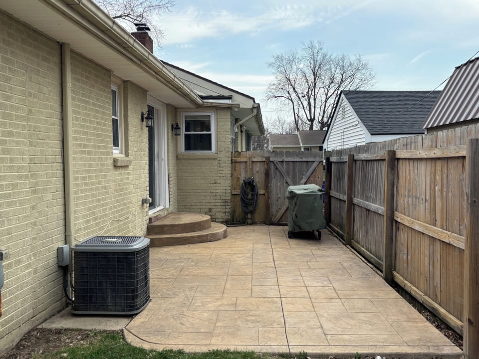Fenced in private back patio