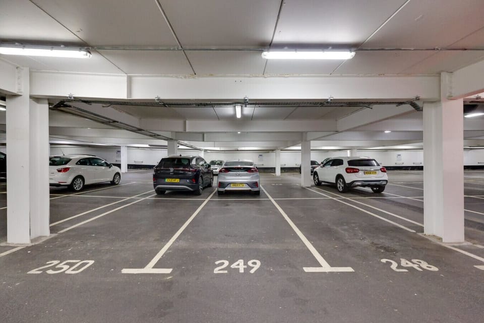 Secure underground parking with a space for 1 car.