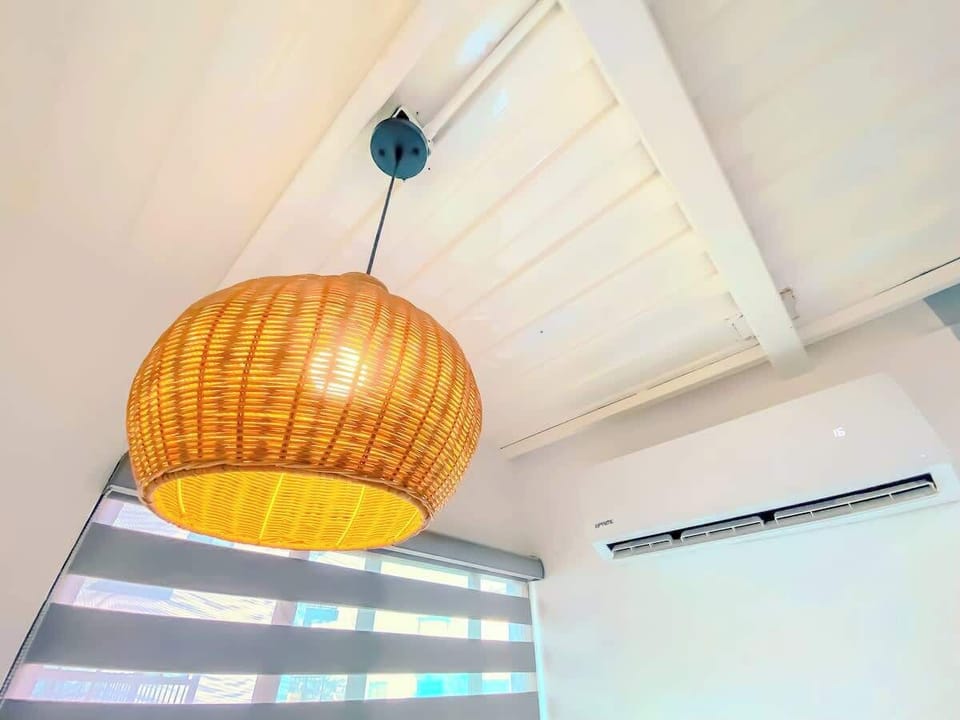 Warm woven pendant light adding a cozy touch overhead