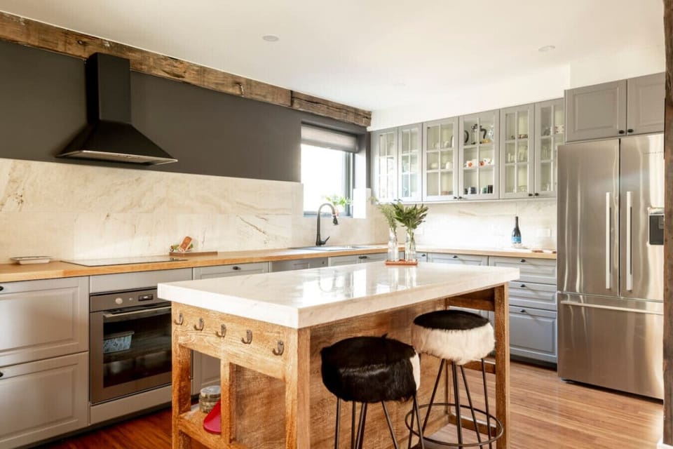 Charming rustic kitchen with a cozy island centerpiece