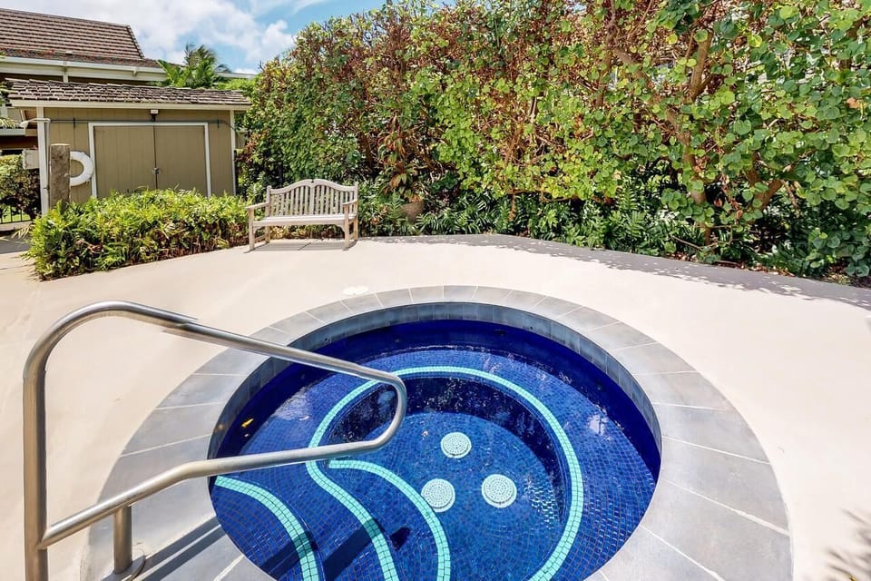 Soak in the bubbling hot tub for post-adventure recovery.