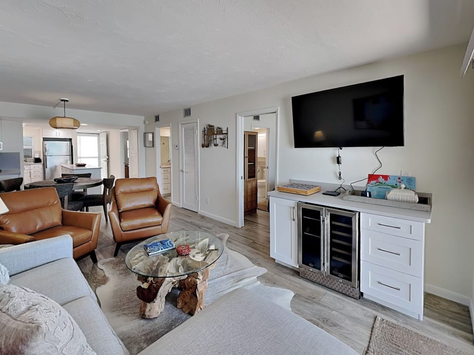 Living Room - Smart TV + Wine Fridge