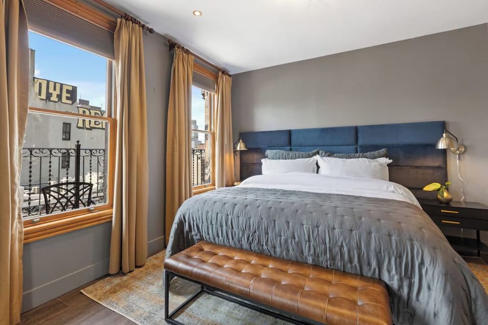 Sink into crisp linens after a day exploring the city.