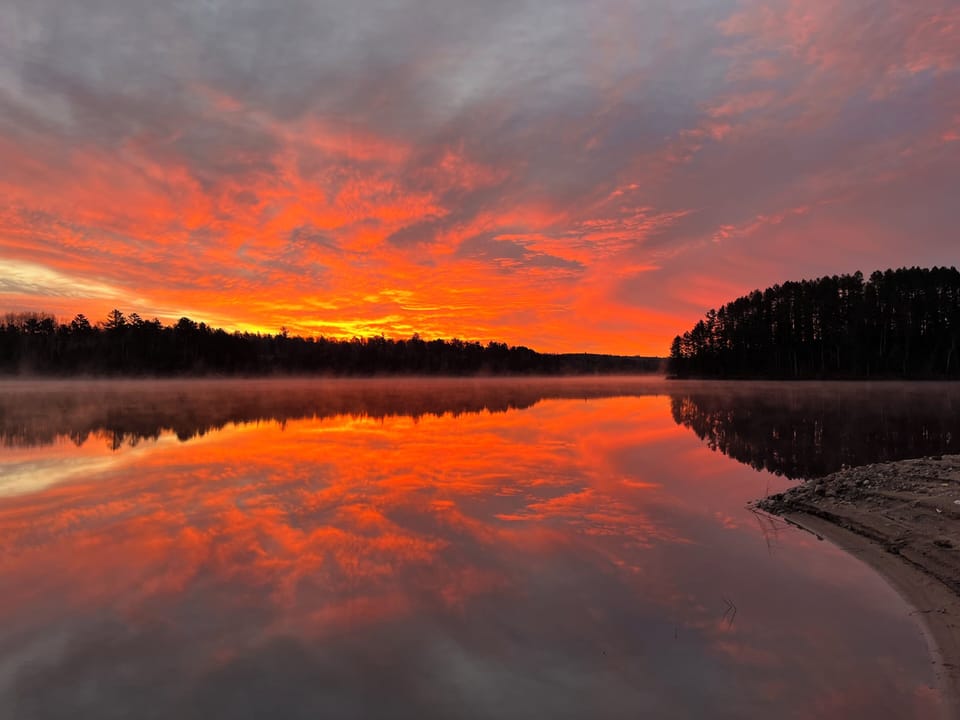 Evening lakeshore view