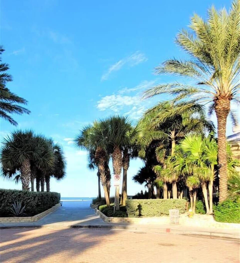 Entrance to the beach next to the Sand Pearl Resort