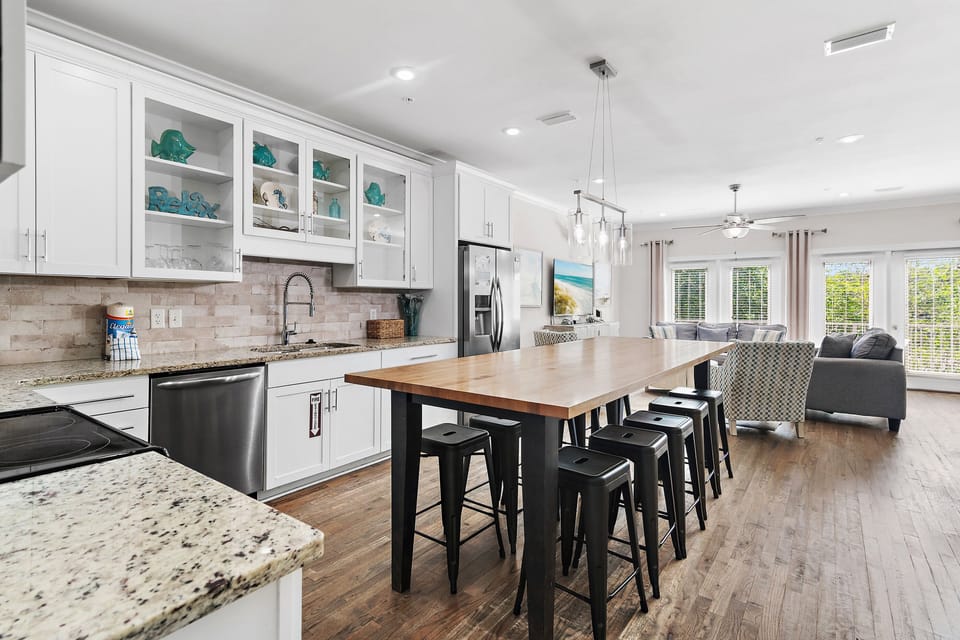 Open kitchen and dining