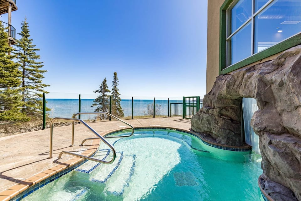 Romantic outdoor pool with stunning views.