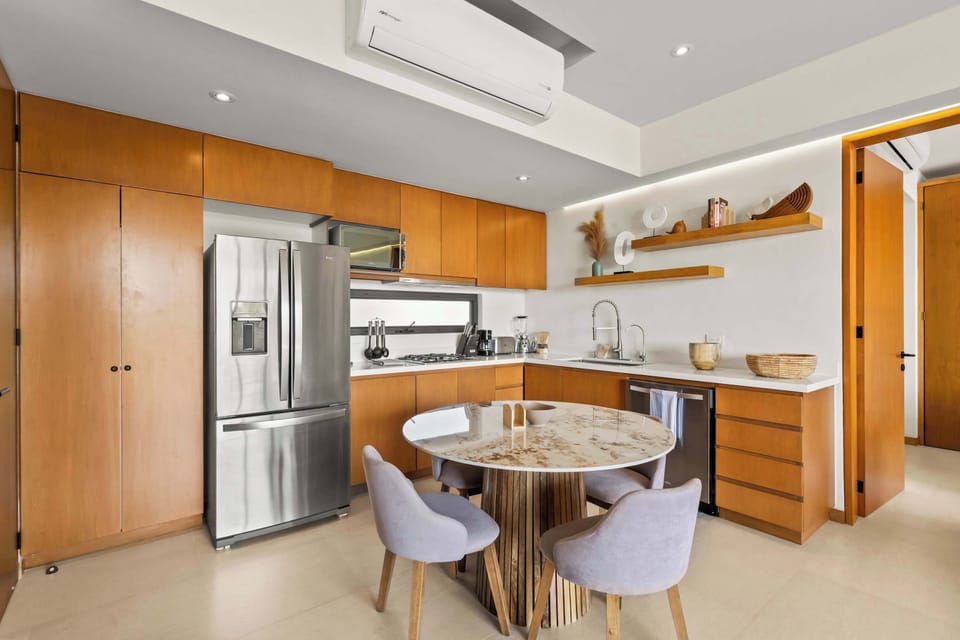 Dining table and kitchen 