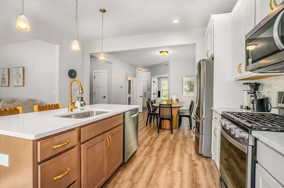 Open kitchen and dining room