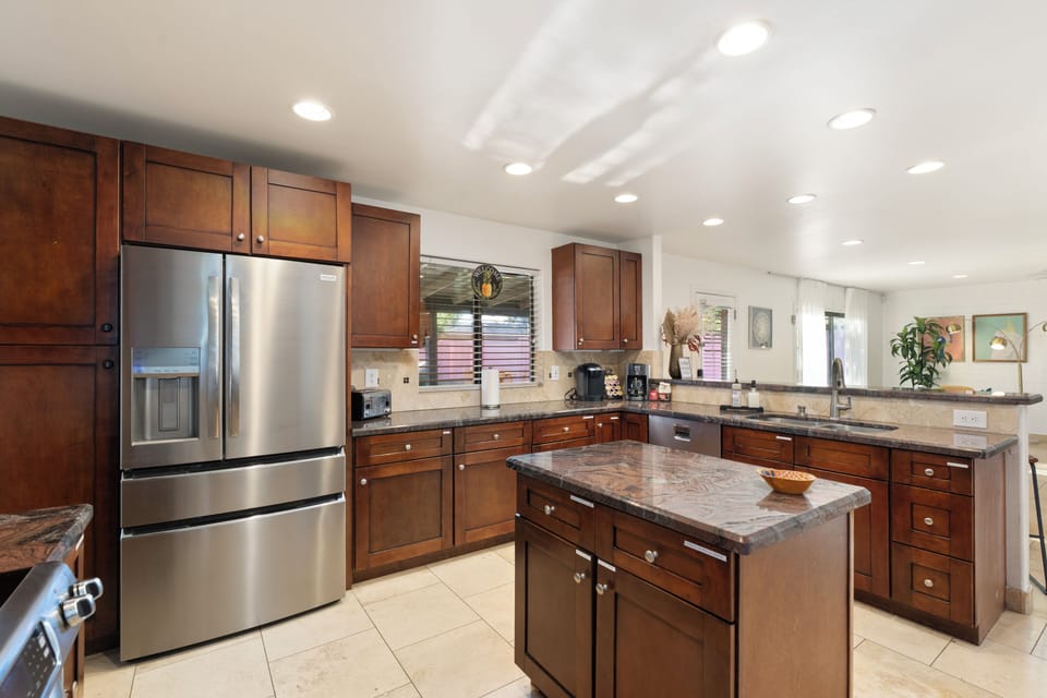 Spacious kitchen and living area designed for easy gatherings