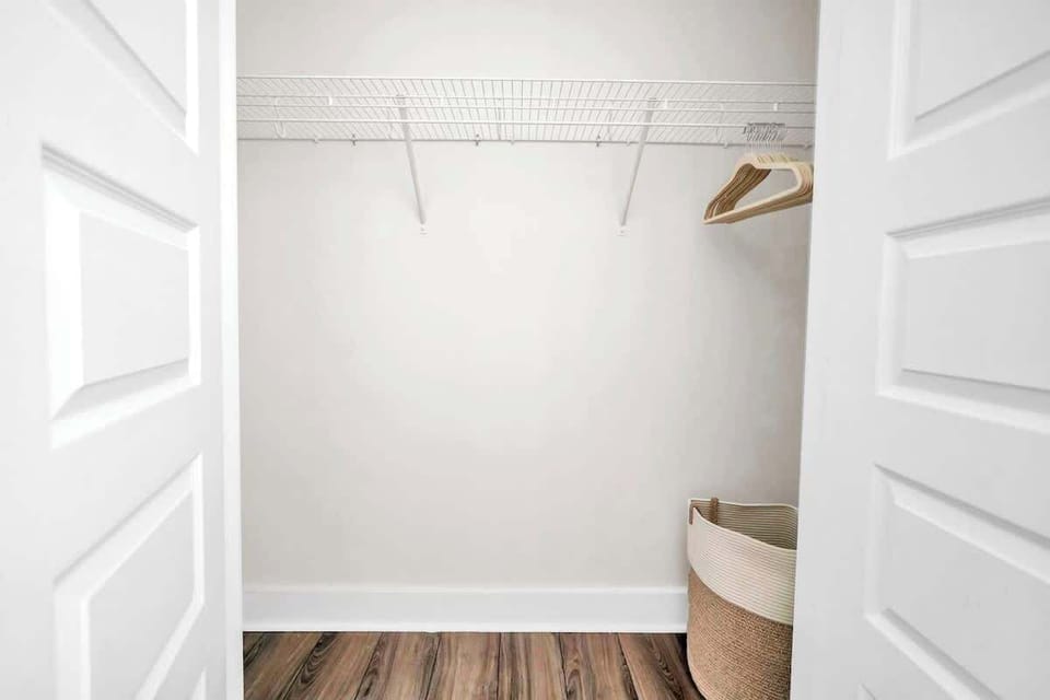 Bunk room features a closet.