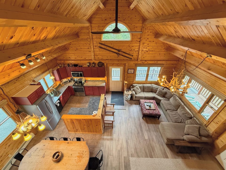 The primary living area is an open airy space with easy convenient access to the kitchen and dining table.