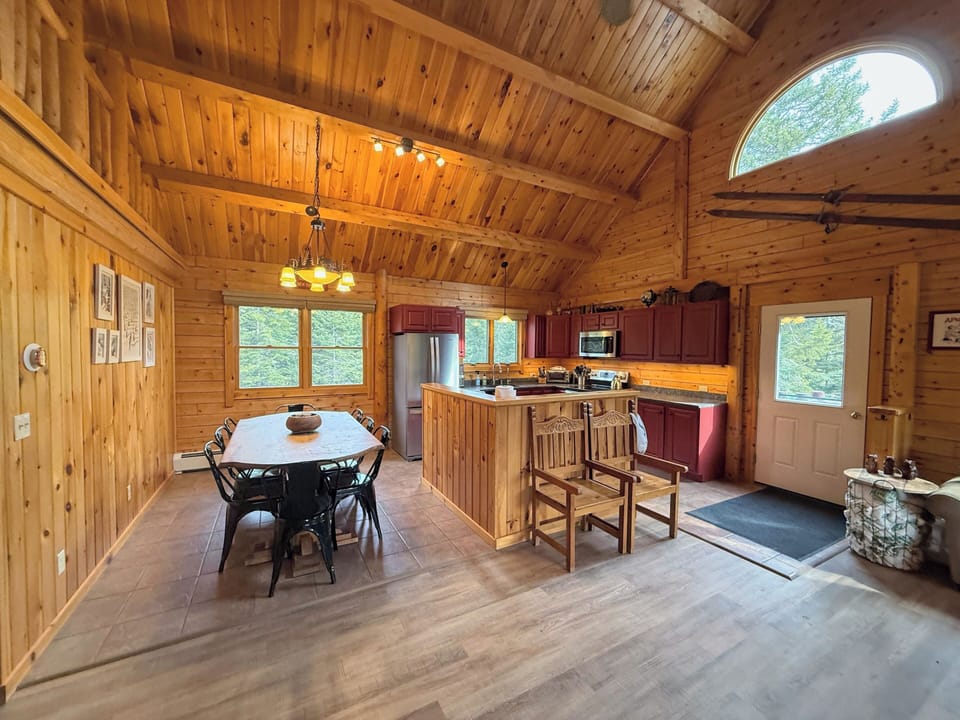 The primary living area is an open airy space with easy convenient access to the kitchen and dining table.