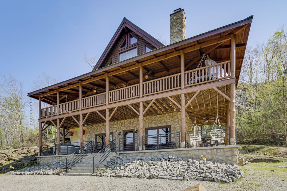 Cabin Exterior | Wraparound Deck | Gas Grill | Dining Areas