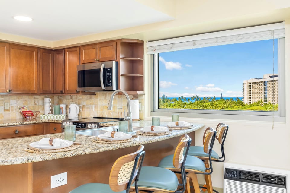 Bright Kitchen with Panoramic Ocean Views