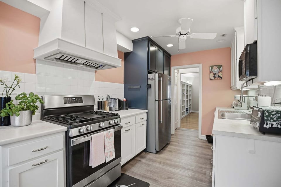 Indoors, Kitchen, Appliance, Ceiling Fan, Refrigerator