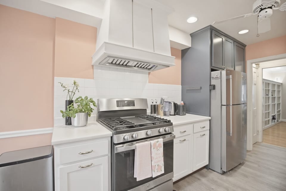 Indoors, Kitchen, Appliance, Refrigerator, Ceiling Fan