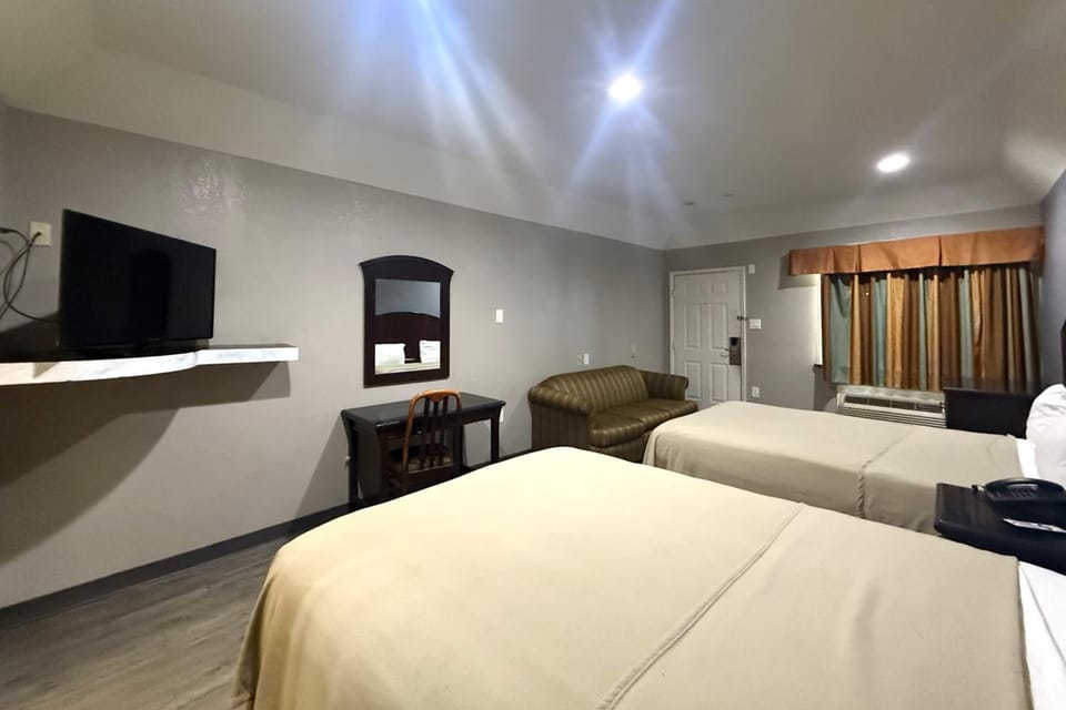 Stretch out with two beds and room to relax together.