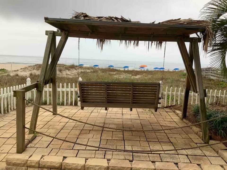 Beach view from swing.