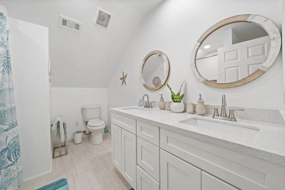 This bathroom offers a place to relax after a long day