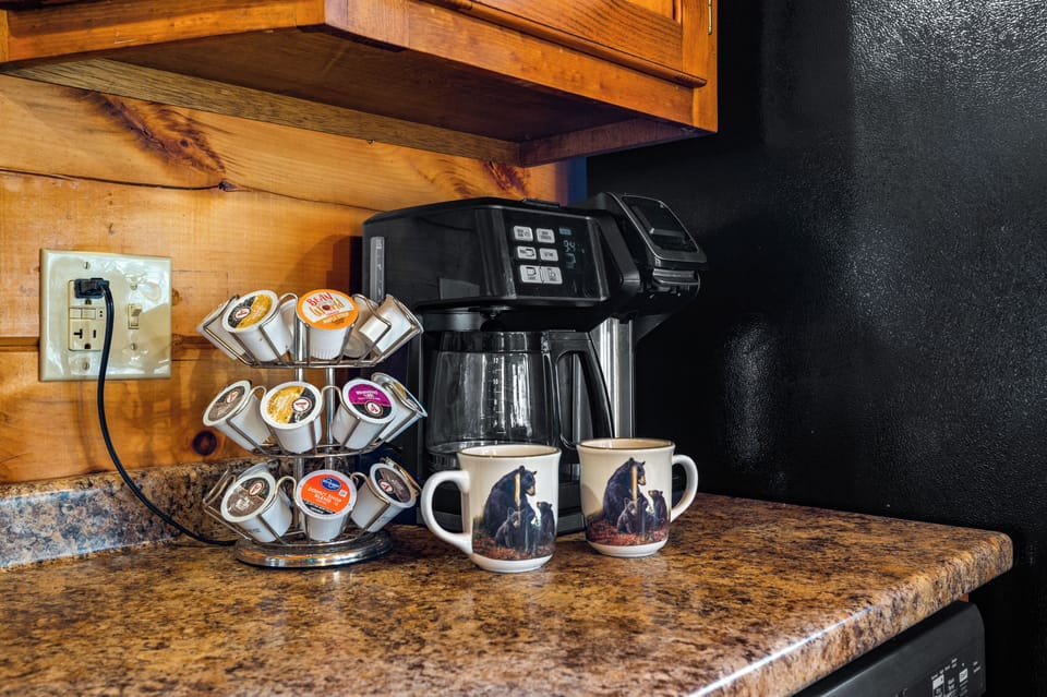 Start your mornings at the dedicated coffee bar, complete with K-cups to help you ease into the day before heading out to explore.