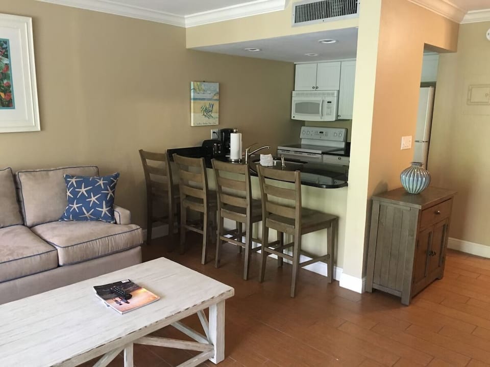 Gather for snacks and games in the open-plan lounge.